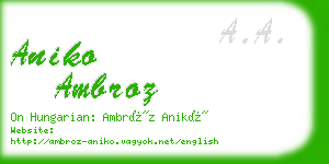 aniko ambroz business card